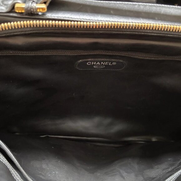Authentic Chanel Black leather wild stitch 2 compartment suitcase travel bag - Picture 10 of 16